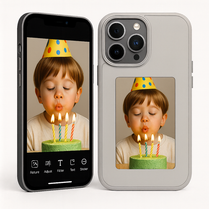 NFC Handyhülle mit E-Ink Display für iPhone